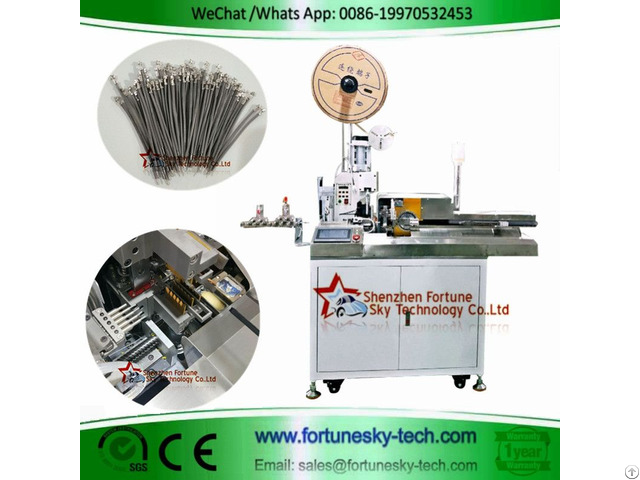 Fully Automatic Five Wires Stripping Crimp Twist Dip Soldering Machine