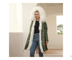 New Design Winter Fox Fur Parka Popular Women Cloths