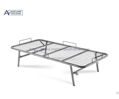 Single Gray Iron Net 90x190cm Collapsible Metal Bed Frame