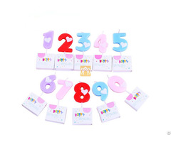 Wholesale Unique Love Heart Printed Birthday Numbers Candles 0 9 For Baby Children Adults