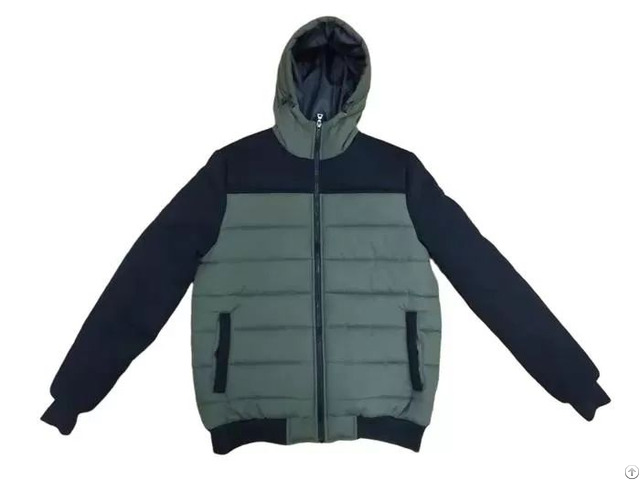 Mens Washed Cotton Padded Jacket Green Winter Coats Outerwear