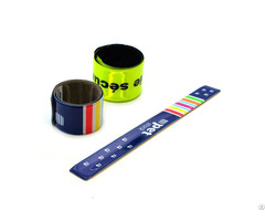 Promotional Pvc Reflective Safety Slap Bracelet Wristband