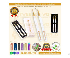 2pcs Eyelash Extension Set Gold Tip And White Handle Box