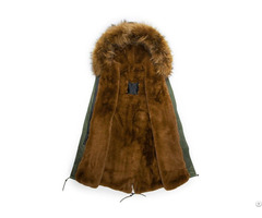 Dark Green Faux Fur Long Parka Winter Men And Women Warm Clothes