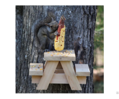 Wooden Squirrel Pinic Table Feeder