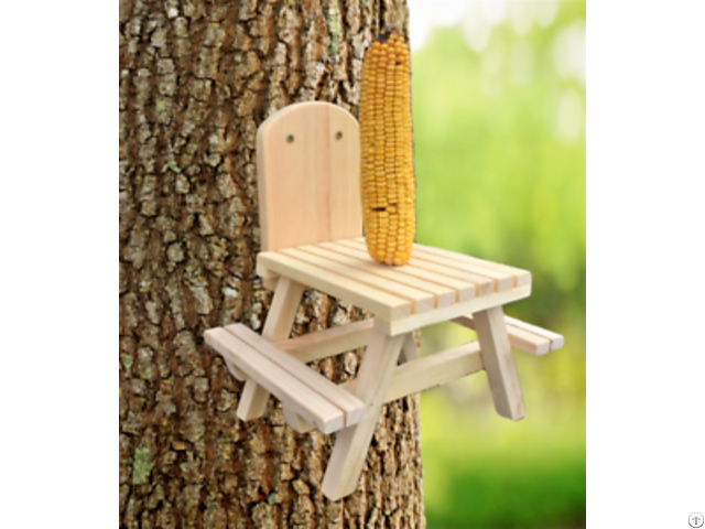 Wooden Squirrel Feeder