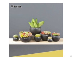 Black Cement Pot Succulent Desktop Flower Pots Wholesale