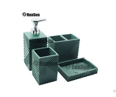 Fashion Simple Polyresin Bathroom Accessory Set