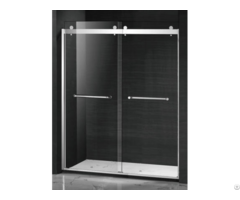 Frameless Custom Barn Style Sliding Bypass Shower Doors