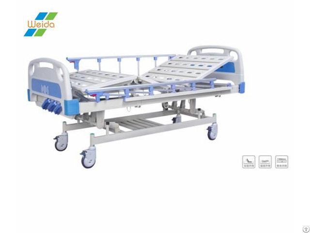 Three Function Manual Nursing Equipment Medical Furniture Abs Patient Bed