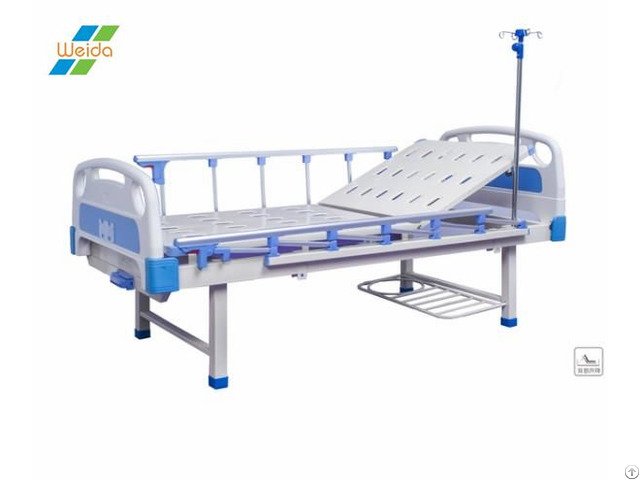 Single Crank Nursing Abs Hospital Patient Bed With Side Rail