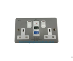 Twin 13a Metal Rcd Protection Wall Swtich Socket