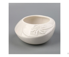 Wholesale White Ceramic Flowerpot Houseplant Planter Garden