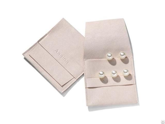 Beige Microfiber Jewelry Pouch