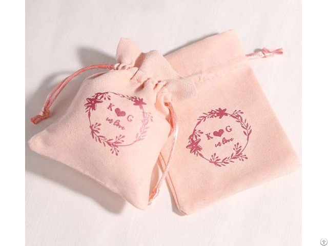 Pink Faux Suede Jewelry Pouches