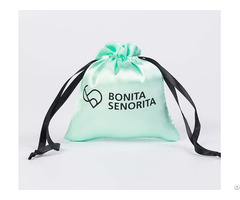 Turquoise Satin Drawstring Bags