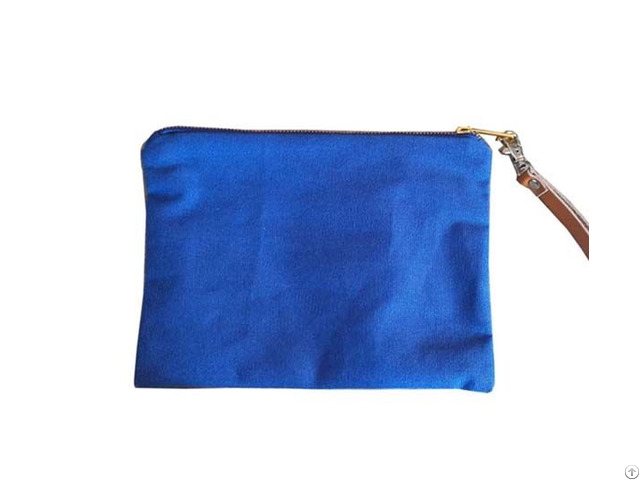 Blue Canvas Zipper Pouch