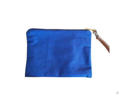 Blue Canvas Zipper Pouch