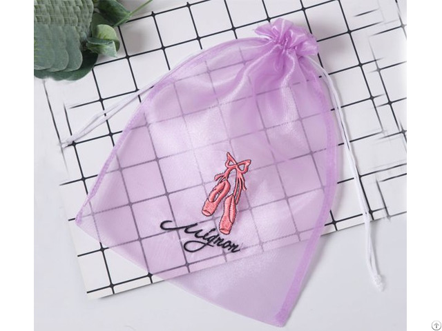 High Quality Organza Gift Bag With Embroidery Logo