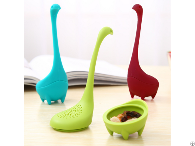 Dinosaur Tea Infuser Strainer With Steeping Spoon Long Handle Neck