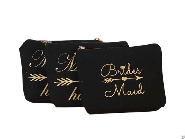 Black Canvas Makeup Bag