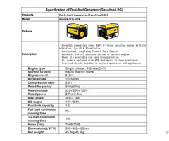 Dual Fuel Generator Gasoline Lpg