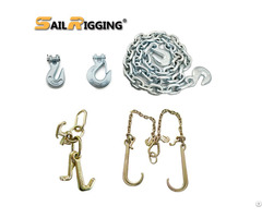 Galvanized G70 Truck Tow Trailer Chain With Double J Hooks