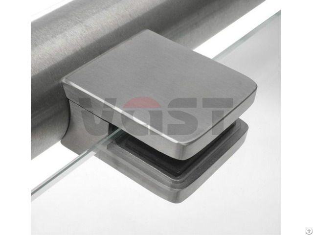 Architectural Hardware Stainless Steel Round Back Square Glass Clamp Clip For Staircase