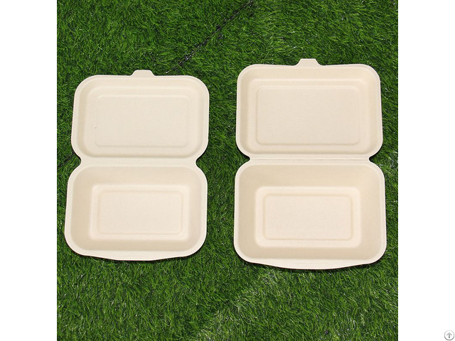 Customizable 600ml Greaseproof Microwavable Takeout Biodegradable Bagasse Disposable Food Container