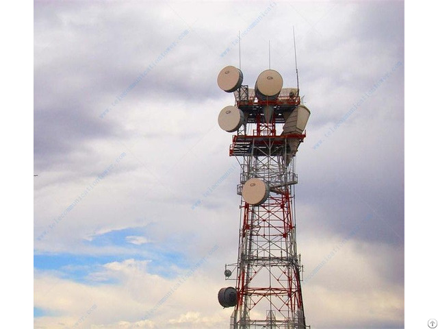 Galvanized Microwave Antenna And Communication Self Supporting Tower