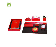 Office Hotel Leather Desktop Set With Customized Logo