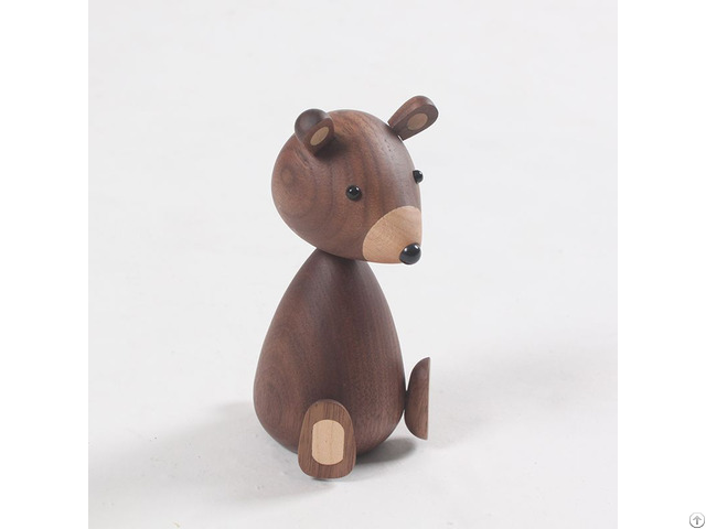Wooden Animal Walnut Bear Decoration