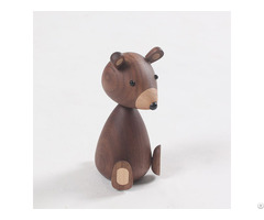 Wooden Animal Walnut Bear Decoration