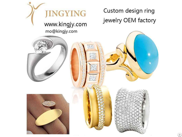 Wholesale Jewelry Factory Custom Made Rose Gold Vermeil 925 Silver Cz Fashion Rings