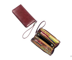 Long Pu Leather Zip Around Wallet