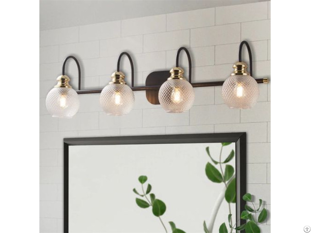 Exbrite 4 Light Bathroom Gold Vanity Lights 1406