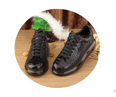 New Fashion Casual Summer Breathable Top Layer Crocodile Leather Shoes