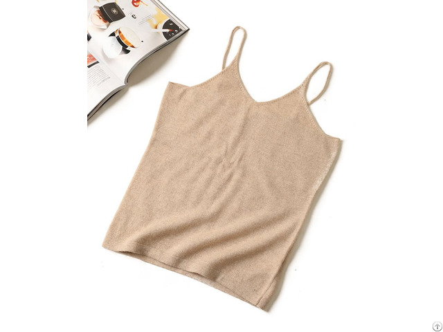 Ysknits Ladies Knitted Cashmere Tank Top