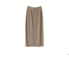 Ribbed Knitted Cashmere Skirt For Women
