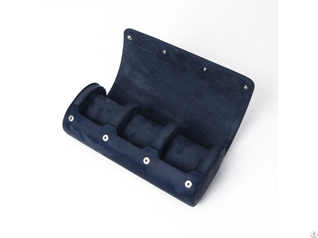 Saffiano Leather Personalized Travel Watch Roll