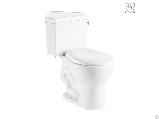 Bathroom 1 08 Gpf Cupc Round Bowl 12 Inch 305 Mm Rough In Vitreous China Corner Two Piece Toilet