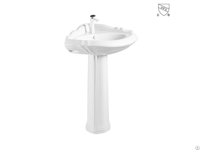 Cupc Certified Asme And Ada Compliant White Ceramic Bathroom Corner Pedestal Sink