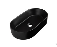 Modern Style Matte Black Bathroom Vitreous China Vessel Sink