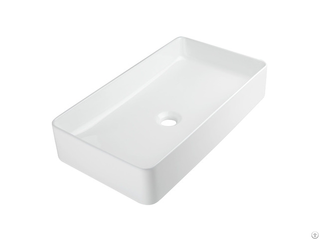 Pure Glossy White Above Counter Lavatory Vitreous China Porcelain Countertop Vessel Washbasin