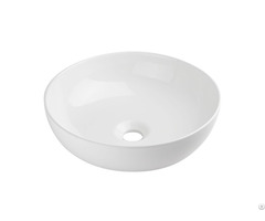 Pure White Countertop Vessel Porcelain Table Top Bathroom Round Shape Art Basin