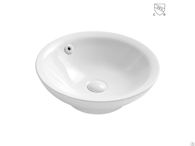 Bathroom White Cupc Certified Round Shape Countertop Vitreous China Ceramic Art Sink