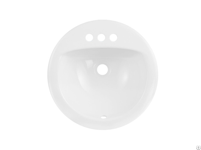 Traditional Design Glassy White Round Drop In Wash Basin