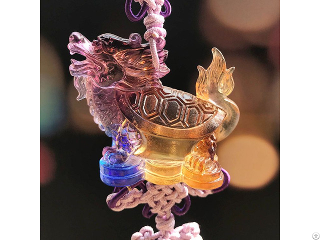 Handmade Colored Crystal Glass Hanging Pendant Keep Safe Feng Shui