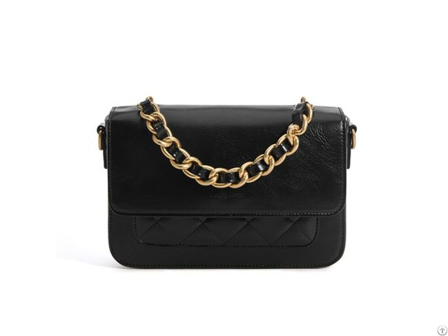 Leather Hand Held Chain Small Square Bag