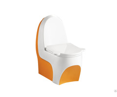 Wc Small White And Orange Ceramic Washdown Skirted Kid Size One Piece Child Height Toilet